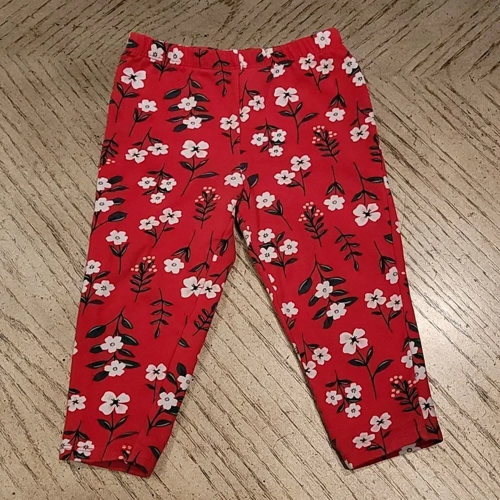 24 month Carters red floral pants ❤🤍